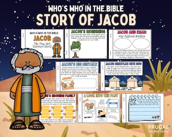 Jacob Bible Character Book Printable, Who's Who in the Bible Character Study, Father of The 12 Tribes of Israel Craft, Jacob & Esau, Genesis