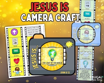 Who is Jesus Camera Craft, Jesus Is the Light of the World, John 8:12 VBS Activity, Printable Illumination for Kids, Attributes of Jesus
