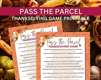 Thanksgiving Pass the Parcel Game for Adults & Kids | Left Right Present Fall Game Printable | Pass the Gift Exchange Party Game for Groups