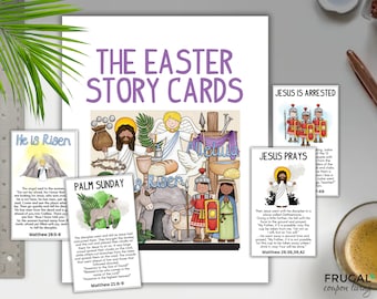 Easter Story Cards Printable | Sunday School Easter Prints | Easter Printable Activity for Kids | Easter Craft Resurrection Holy Week Lesson