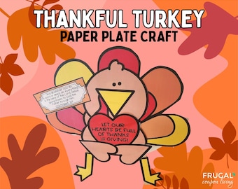 Thankful Turkey Craft for Kids, Colossians 3:17 Thanksgiving Gratitude Paper Plate Activity, Autumn Sunday School Printable Build a Turkey