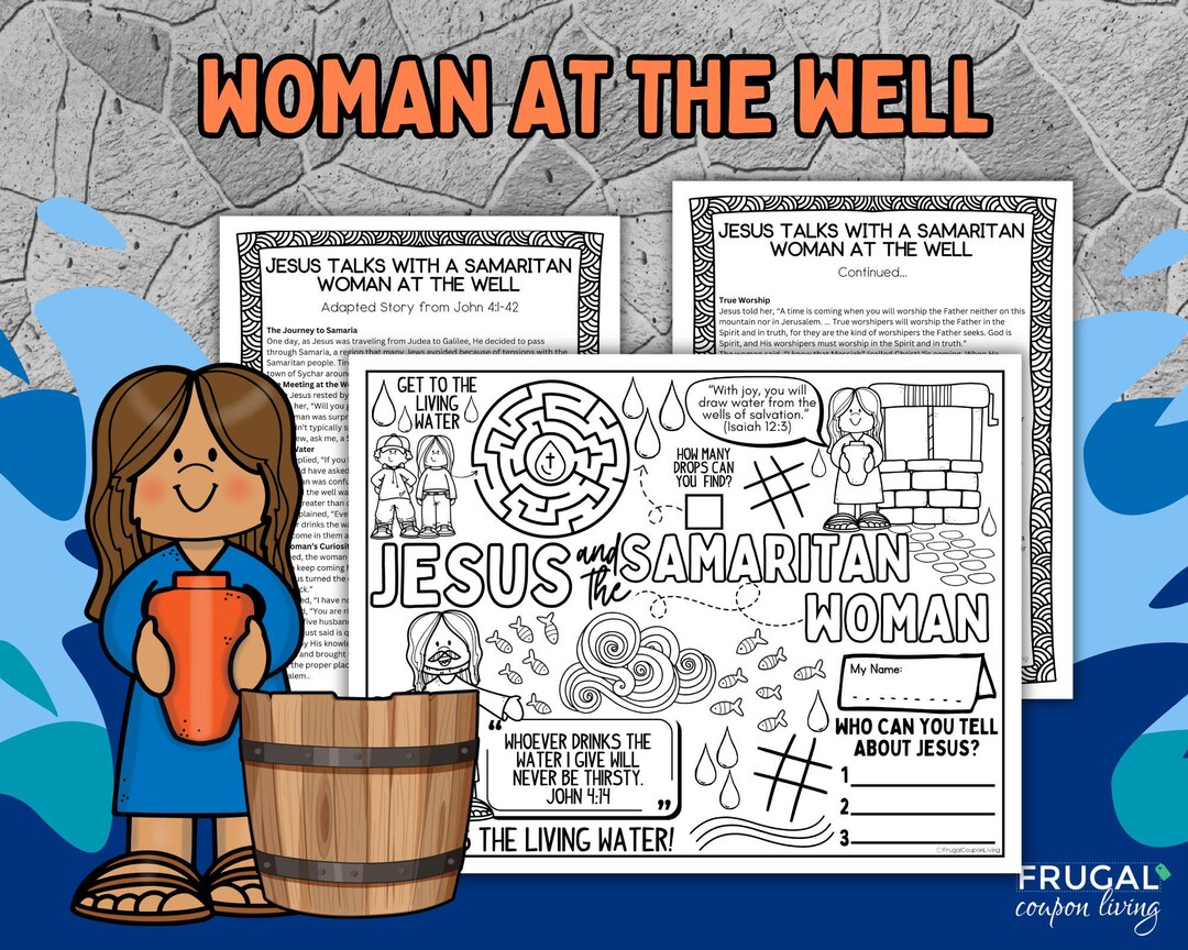 Woman at the Well Craft Set, Bible Story of Jesus & the Samaria Woman ...