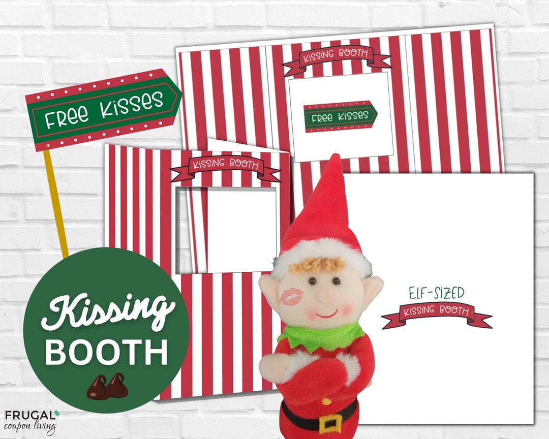 Elf Kissing Booth Props Set Christmas Elf Kissing Stand and Kissing