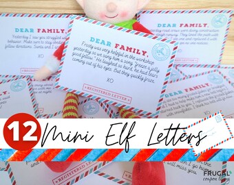 12 Miniature Elf Letters, Fun Elf Notes to your Child, Easy Christmas Elf Props & Elf Ideas, Letters from the Elf Digital Download Printable
