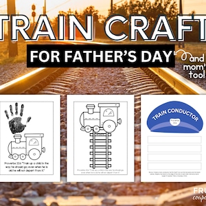 Father's Day Sunday School Craft, Father's Day Handprint Art & Coloring Page for Dad, Train Up a Child Proverbs 22:6 with Fatherless Option
