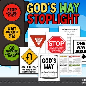 Chrześcijańskie światło stopu – rękodzieło dla dzieci, zestaw świateł drogowych „Boża droga” – zabawa w niedzielną szkołę, PDF, zasób edukacyjny oparty na wierze