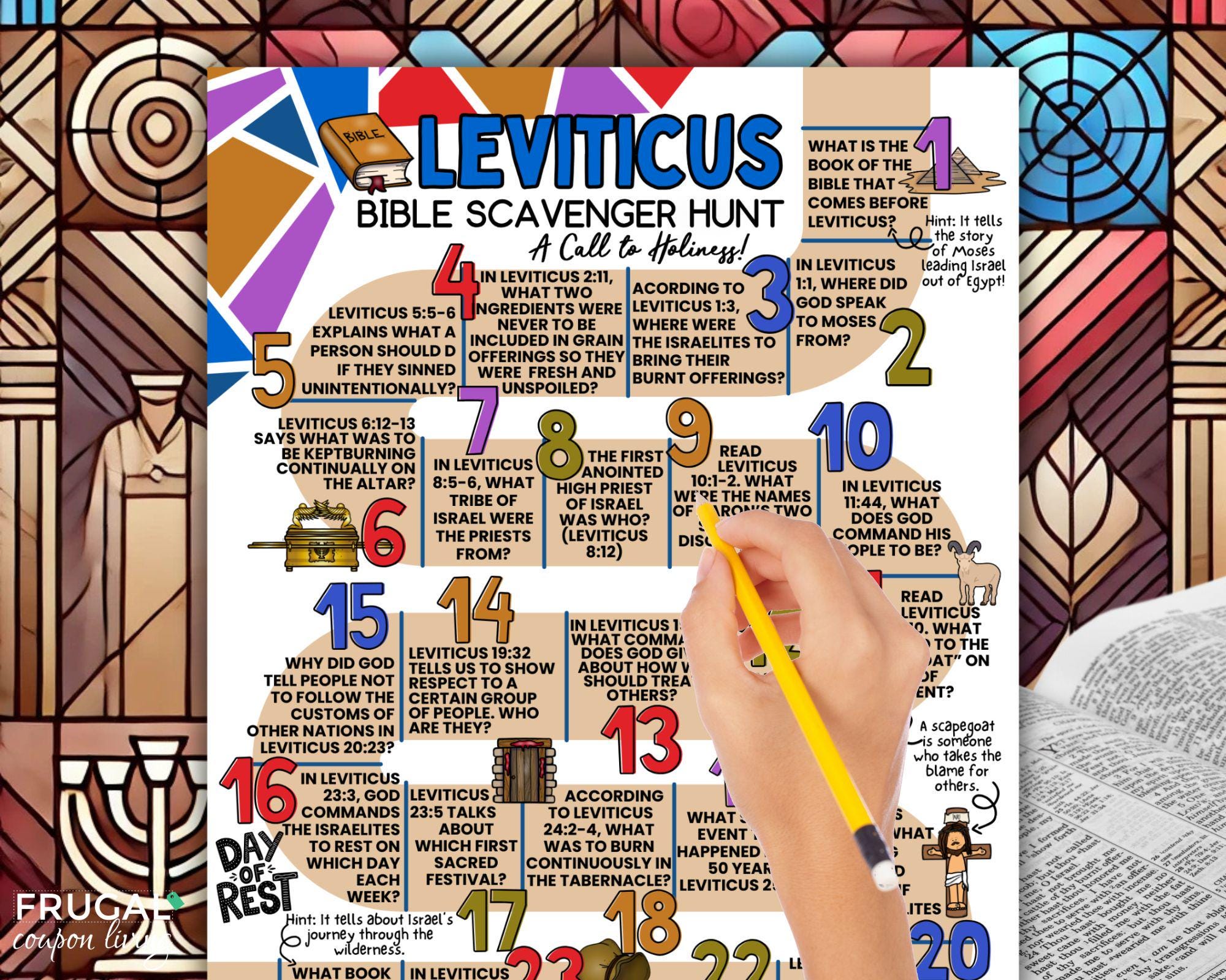 Leviticus Bible Scavenger Hunt, Old Testament Bible Trivia Printable ...