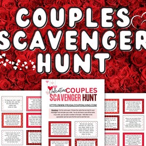 Juego de búsqueda del tesoro para adultos en San Valentín para parejas, regalo romántico de San Valentín para novio, esposo, esposa o novia, búsqueda del tesoro para parejas