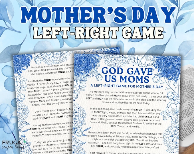 Moms of the Bible Left Right Game for Mother's Day, God Gave Us Moms ...