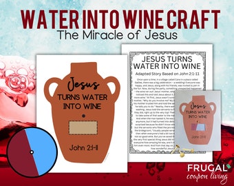 Jesus Turns Water into Wine Story & Bible Wheel Craft for Kids | Wedding Feast in Cana Sunday School Craft | Miracles of Jesus John 2:1-11