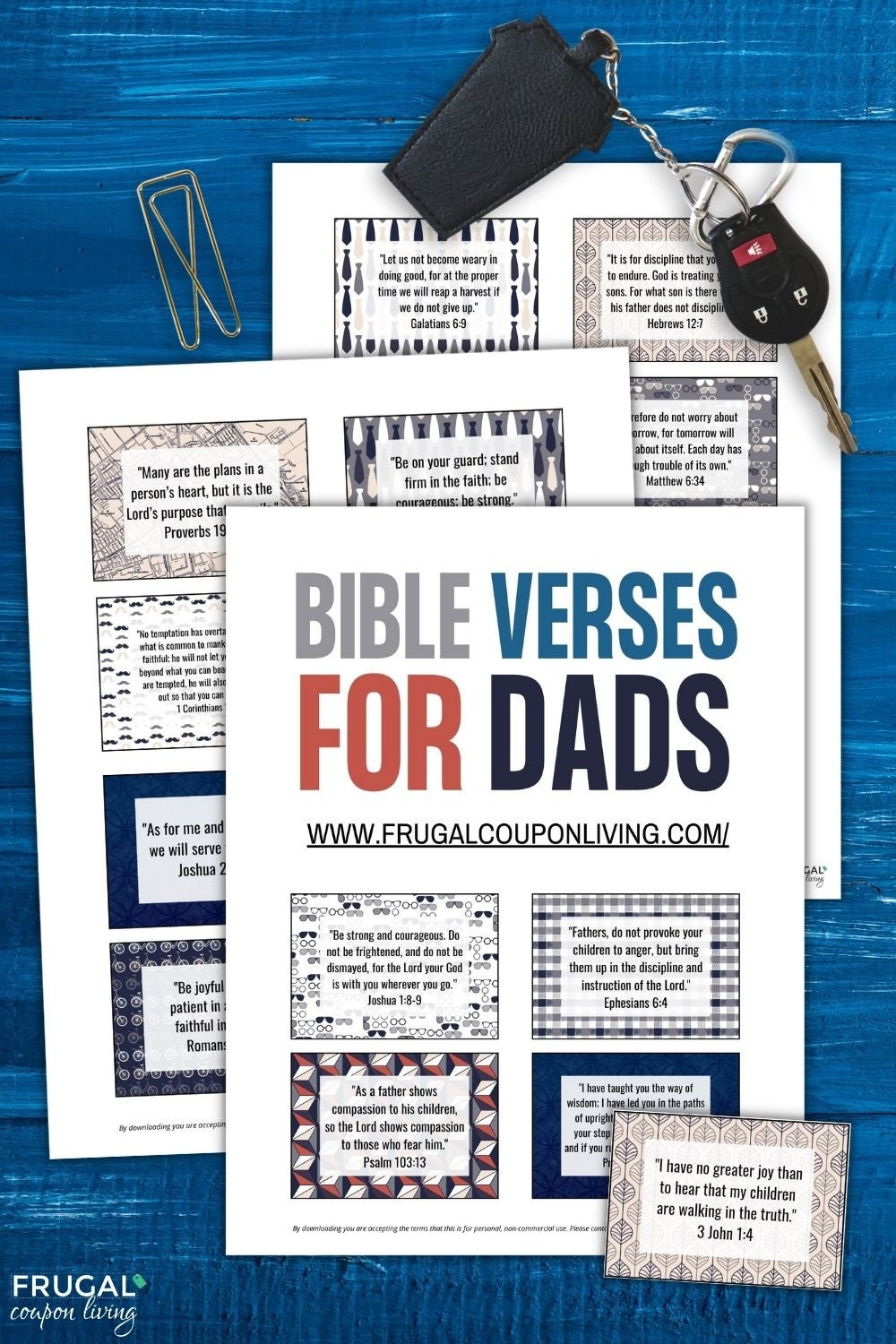 Bible Verses for Dads | 20 ESV + NIV Memory Bible Verse Cards for ...