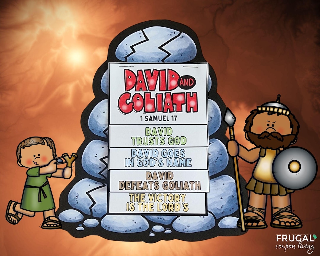 David and Goliath the Story Flipbook Craft, 1 Samuel 17 Bible Activity ...