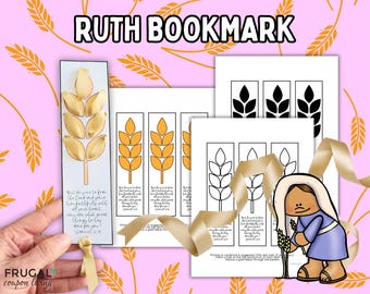 Ruth Coloring Bookmark, Old Testament Ruth Craft for Kids, Book of Ruth Activity, Lineage of Jesus- Obed, Boaz, Naomi & Ruth, 1 Samuel 12:24