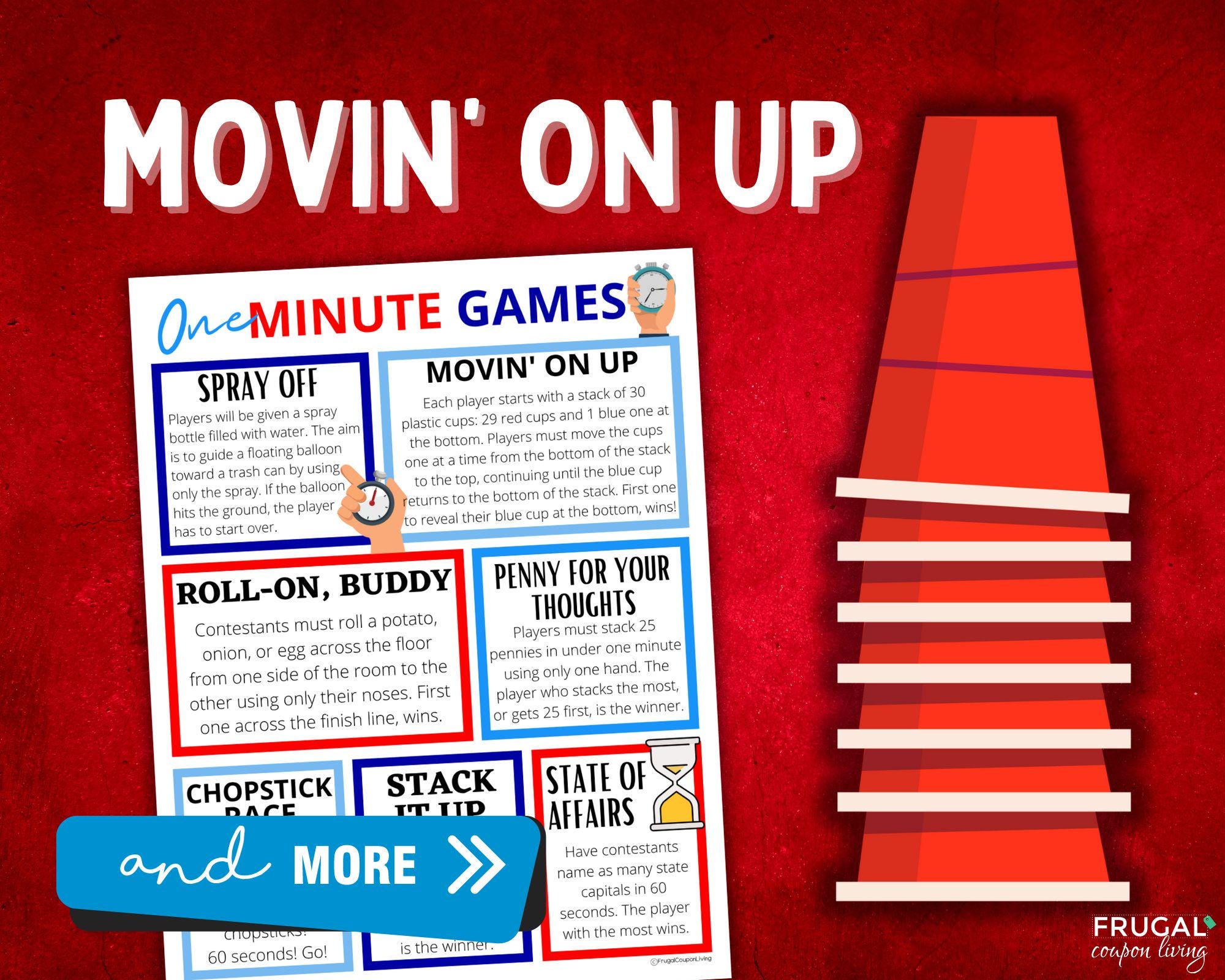 One Minute Games Directions & Supply List, 24 Super Fun Party Games for ...