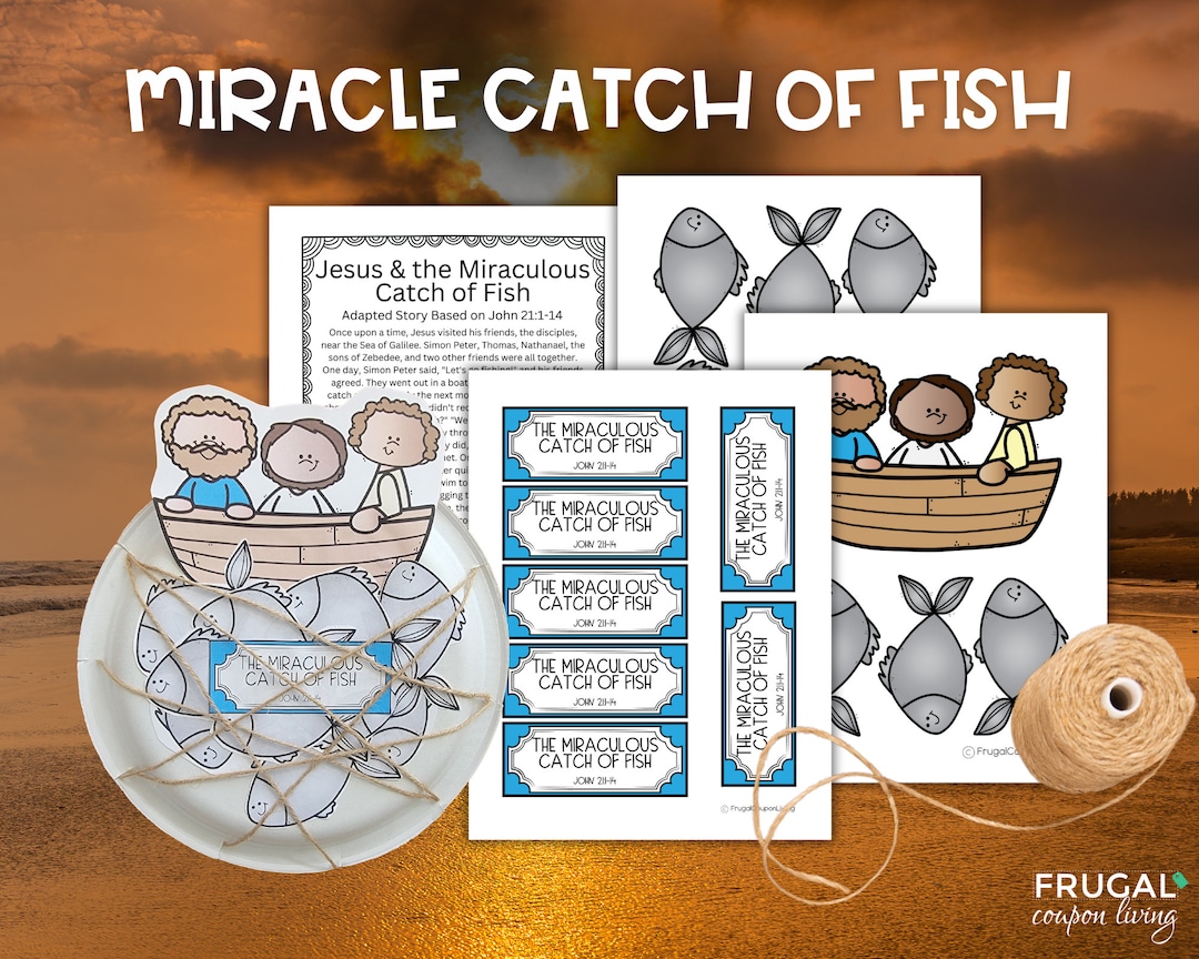 Miraculous Catch of Fish Bible Story Craft, John 21:1-14 Miracle of ...