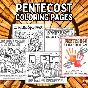 Pentecost Coloring Page & Handprint Art for Kids, Pentecost Craft For Kids, Coloring Pentecost Activity Set, Holy Spirit, Acts 1:8, Acts 2