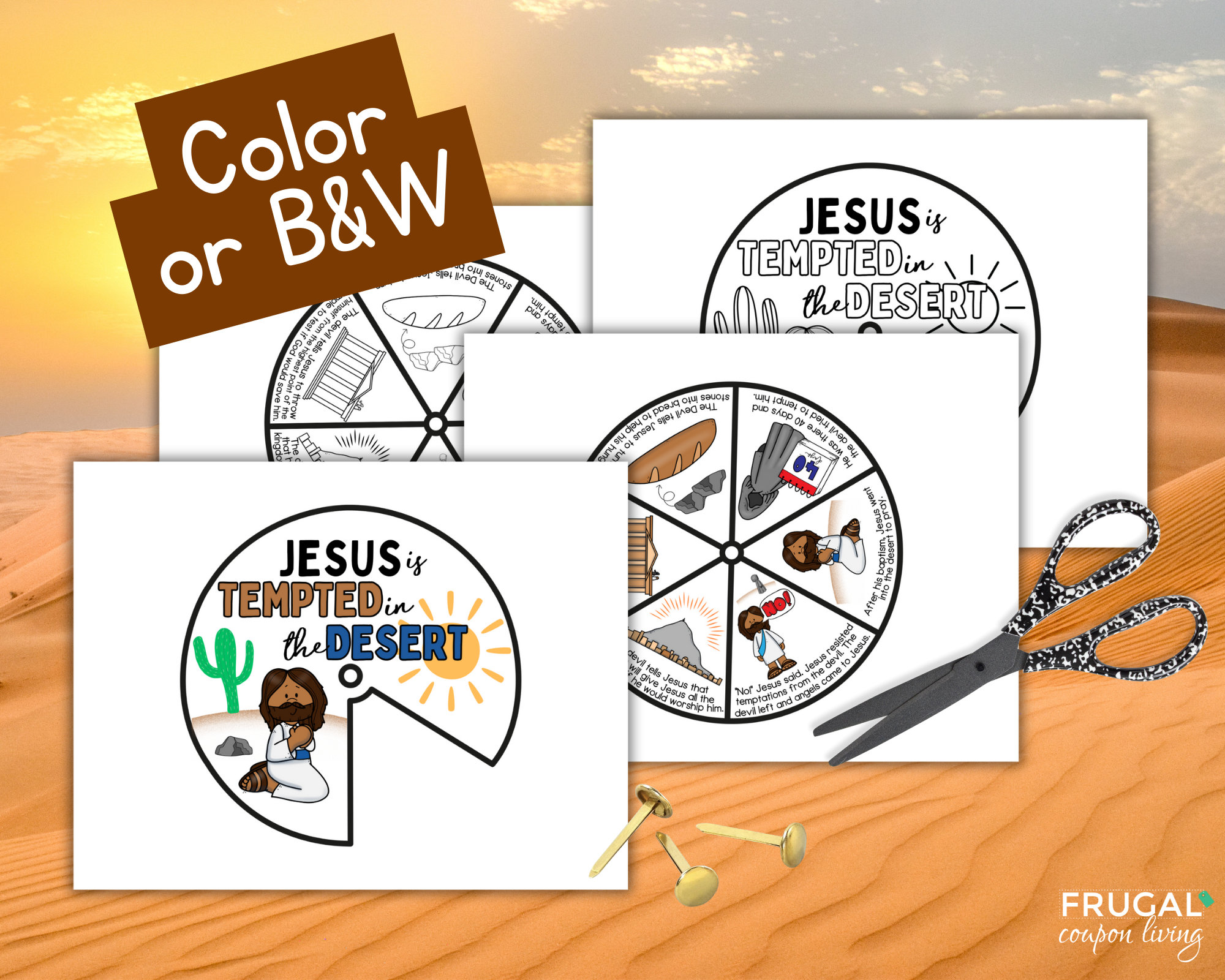 Jesus Tempted in the Desert Bible Wheel Craft, Matthew 4:1-11 Story ...
