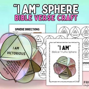 Identity in Christ Bible Craft for Older Kids & Teens, 3-D Sphere Craft Teaching Biblical Truths About Me, 10 Christian &quot;I Am&quot; Bible Verses