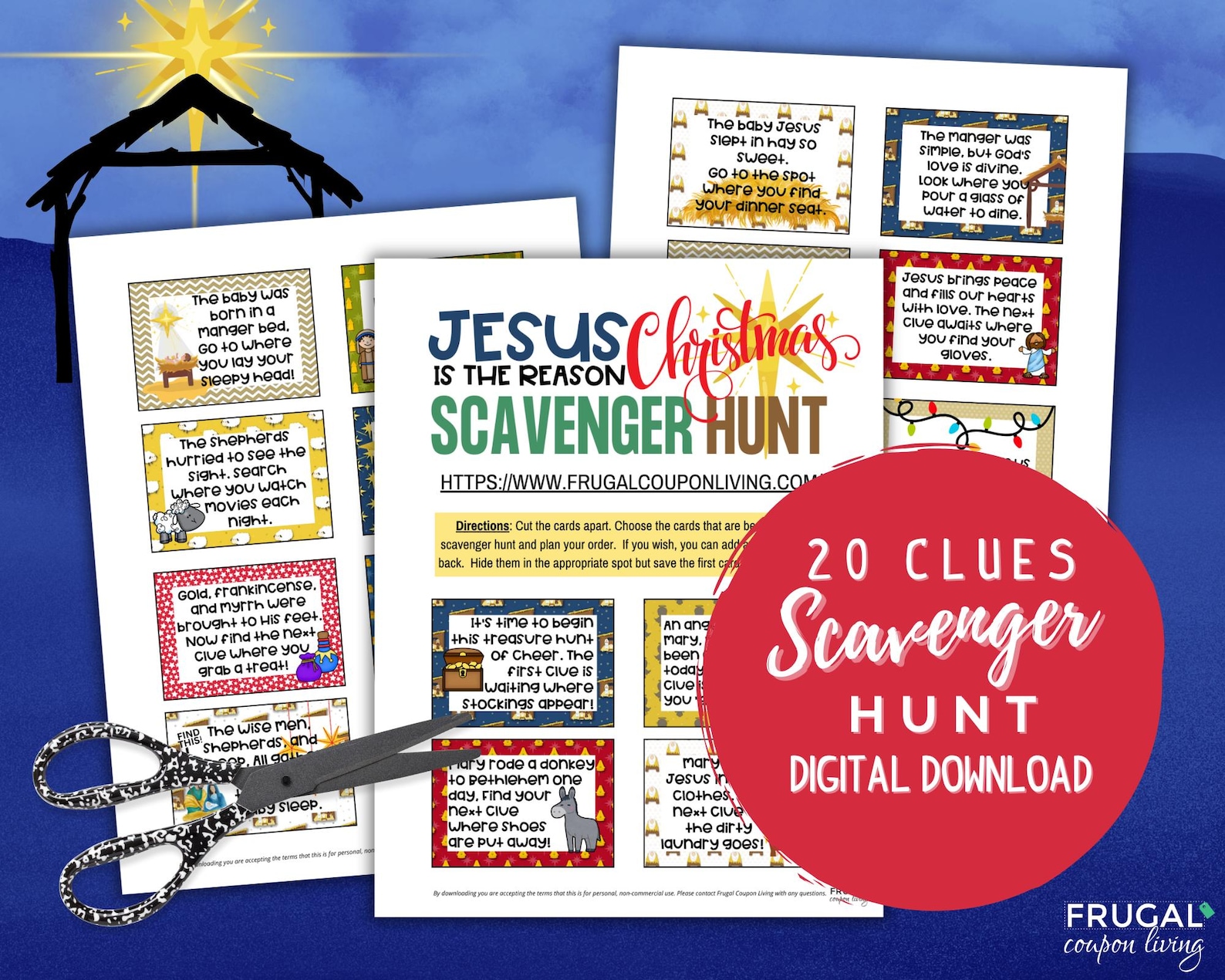 Jesus Miracle Riddles Jesus is the Reason Christmas Scavenger Hunt for Kids, 20 Rhyming Clue ...