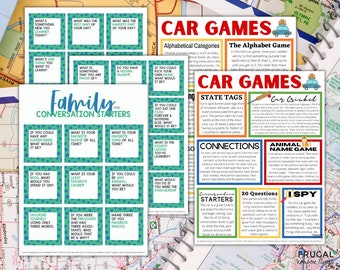 The Best Car Games | Printable Travel Games for Kids Bundle | 12 Road Trip Games to Play in the Car + Conversation Starters Printable PDF