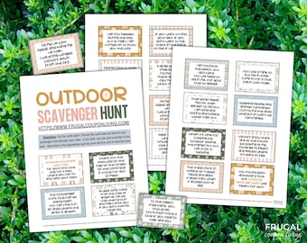 20 Outdoor Scavenger Hunt Riddles for Kids PDF | Nature Treasure Hunt Clues Cards for at Home | Kids Backyard Fun Printable Digital Download