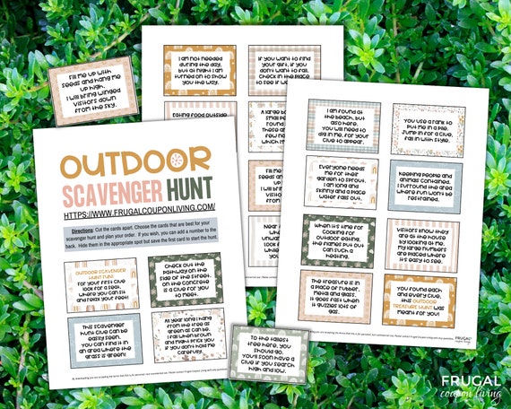 outdoor scavenger hunt clues