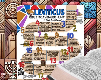 Leviticus Bible Scavenger Hunt, Old Testament Bible Trivia Printable, Book of Leviticus Bible Study, The Tabernacle Bible Trivia Questions