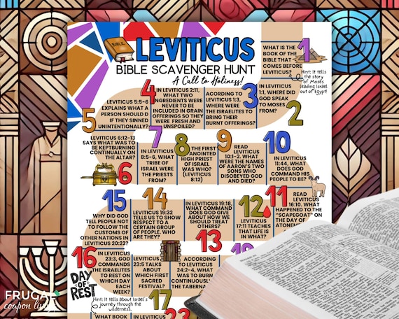 Leviticus Bible Scavenger Hunt, Old Testament Bible Trivia Printable, Book of Leviticus Bible Study, The Tabernacle Bible Trivia Questions