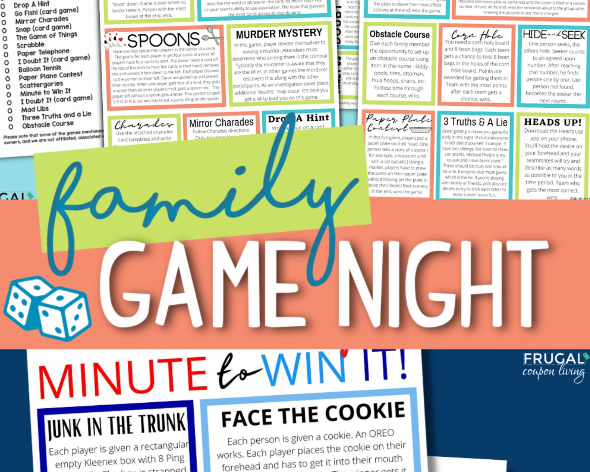 Family Game Night With Family Bucket List Checklist & Minute - Etsy