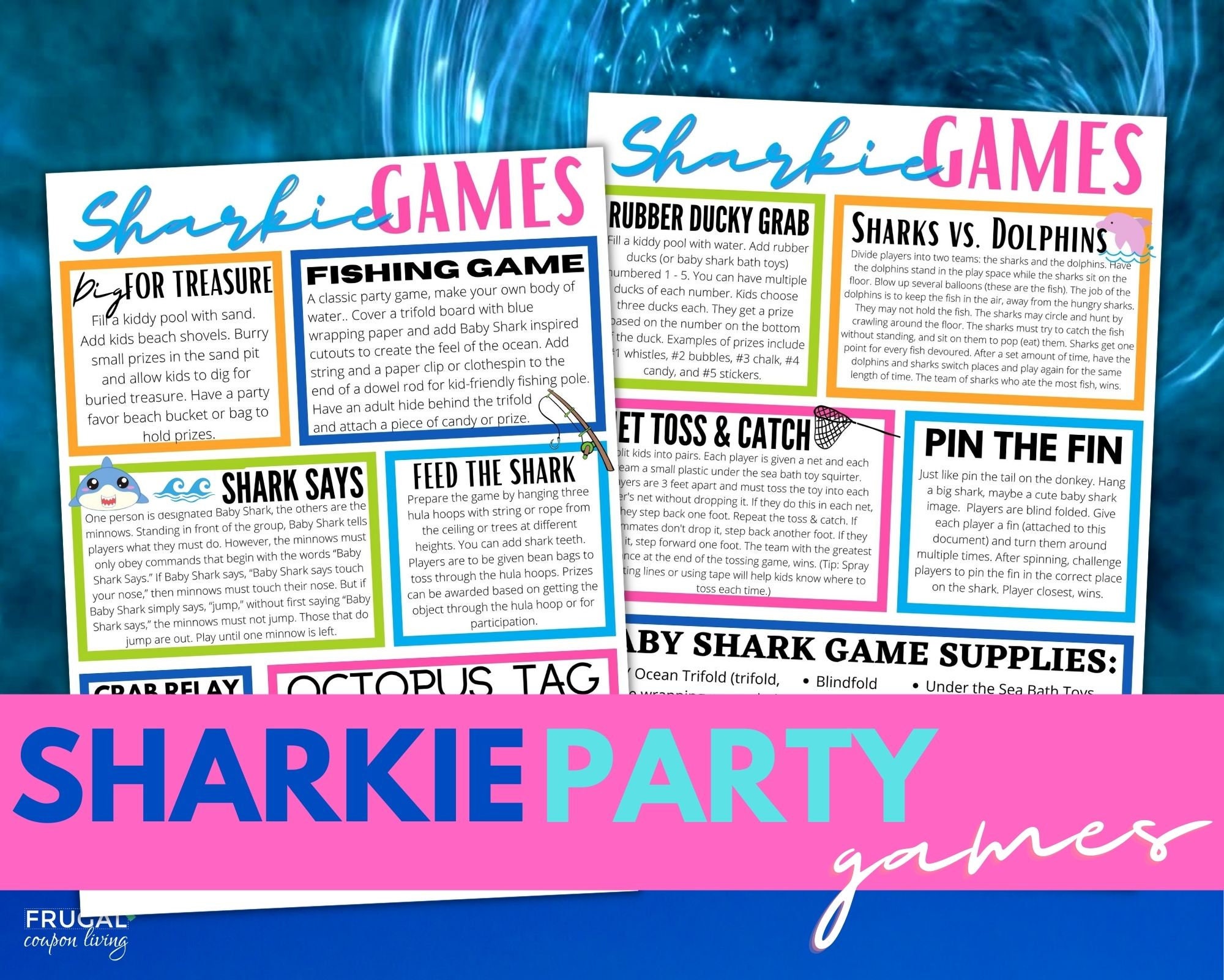 Shark Treasure Hunt Kids Birthday Party Games Shark 