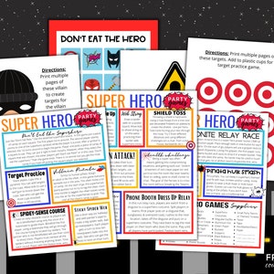 15 Fun Superhero Party Games Birthday Party Activity for Kids Instructions & Supply List Superhero Party Printables Digital Download image 2