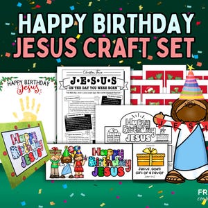 Happy Birthday Jesus Party Set, Celebrate the Reason for the Season, Jesus Birthday Party Bundle, Kids Christmas Sunday School Activities
