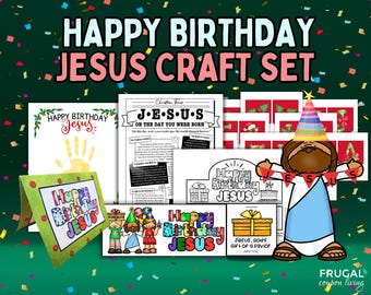 Happy Birthday Jesus Party Set, Celebrate the Reason for the Season, Jesus Birthday Party Bundle, Kids Christmas Sunday School Activities