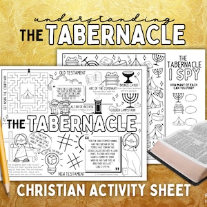 The Tabernacle of Moses PDF Explained - Printable Activity Mat & Coloring Page, Tabernacle in Exodus Sunday School Lesson Activity for Kids