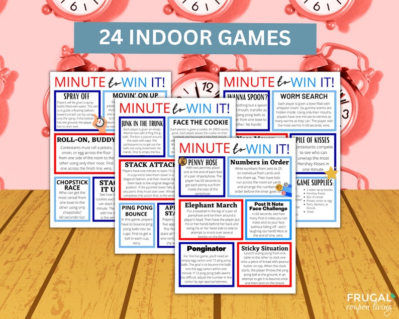 Minute to Win It Games 40 One Minute Games Minute to Win Etsy
