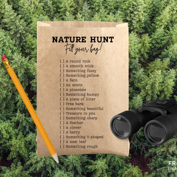 Nature Walk Scavenger Hunt Printable - Brown Bag Edition! Printable Nature Scavenger Hunt for Kids| Outdoor Scavenger Hunt Checklist PDF