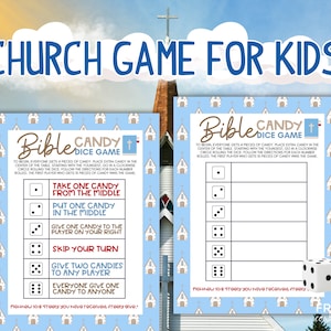 Candy Dice Game for Church | Editable Dice Game Printable Sunday School Activity | Fun Activity Left Right Game | Printable Games for Kids