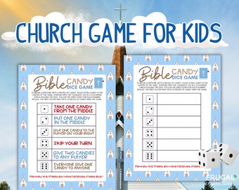 Candy Dice Game for Church | Editable Dice Game Printable Sunday School Activity | Fun Activity Left Right Game | Printable Games for Kids
