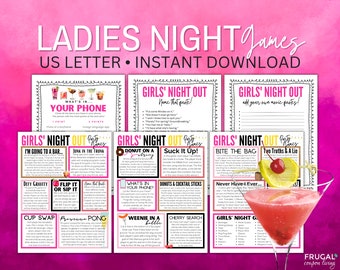 Girls Night Games Printable, 17 Ladies Night Out Games, Galentine's Day Party Games, Girls Night Out Games for Adults, Fun Games for Women