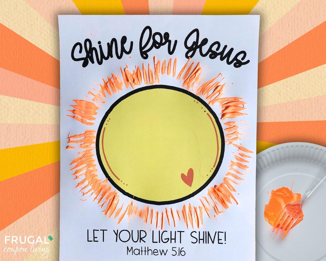 Shine for Jesus Craft for Kids, VBS Summer Sun Craft, Matthew 5:16 Let ...