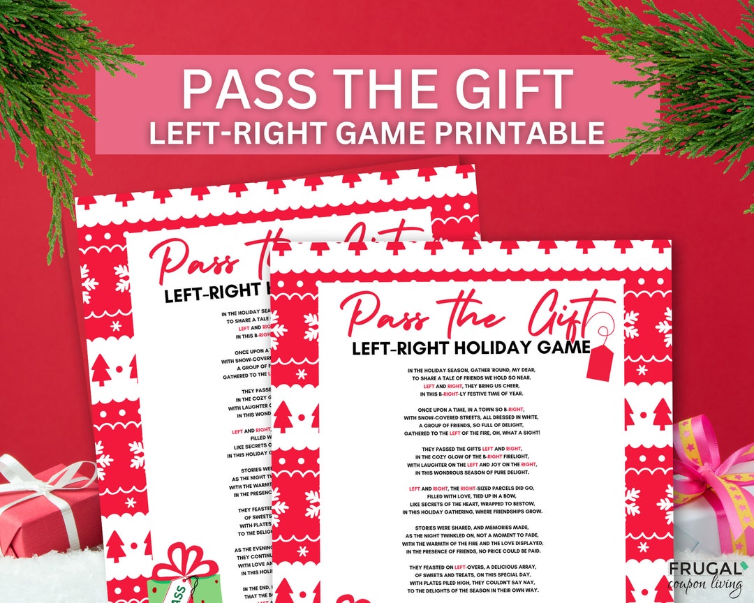 Holiday Pass the Gift Game Printable Group Holiday Party Game Left