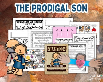 The Prodigal Son Craft Bundle for Kids, Parable Luke 15 The Lost Son Bible Lesson & Activities, Sunday School Printable Set Kids' Ministry
