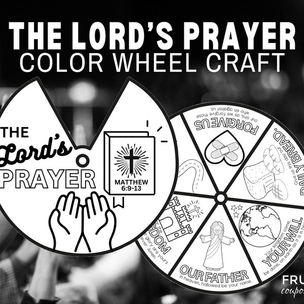 The Lord's Prayer Wheel for Kids | Teaching the Lord's Prayer Matthew 6:9-13 Our Father Coloring Wheel | Kids' Bible Lesson Sunday School