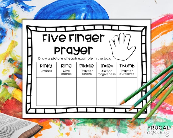 5 Finger Prayer Printable 5 Finger Prayer Method Sunday School 5 Finger Prayer Printable 5 Finger Prayer Method Sunday School
