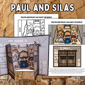 Paul and Silas in Prison Craft for Kids, Paul the Apostle Bible Craft, New Testament Paul and Silas in Jail Activity, Story in Acts 16:16-40
