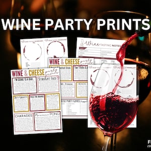 Wein Party Spiele | Weinprobe Guide + Weinprobe Score Card PDF | Non + Drinking Party Spiele für Erwachsene mit Richtungen & Materialliste