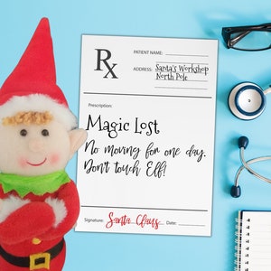 4 Elf Prescriptions RX From Santa | Official Elf Doctor Note | Sick Elf ...