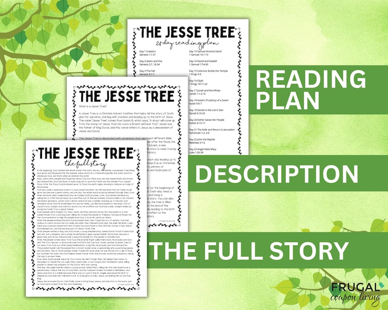 Jesse Tree Ornaments Printable Set, the Jesse Tree Advent Activity for