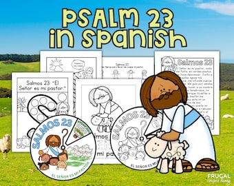 Psalm 23 Spanish Printable Craft for Kids | The Lord is My Shepherd Sunday School Spanish Bible Lesson Plans | Salmos 23 Activity Set