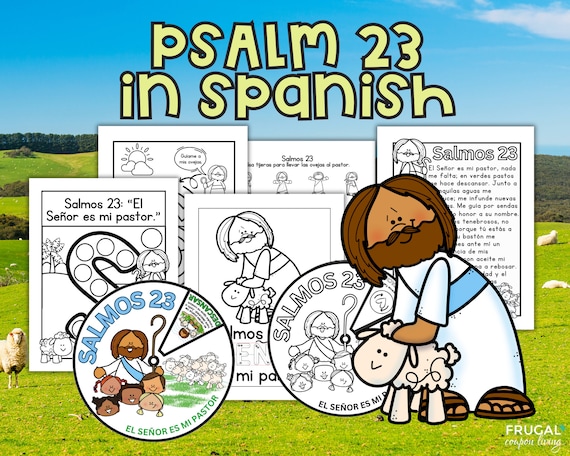 Psalm 23 Spanish Printable Craft for Kids | The Lord is My Shepherd Sunday School Spanish Bible Lesson Plans | Salmos 23 Activity Set
